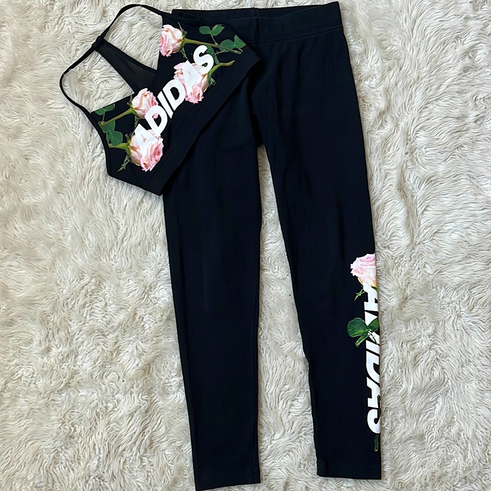 Adidas legging and bra set